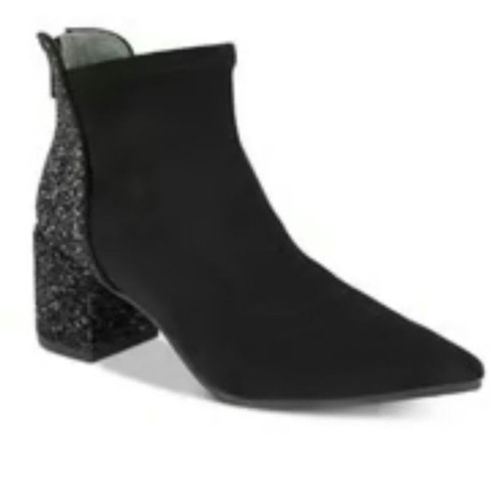 Adrianna Papell black glitter socks boots sZ 9/39